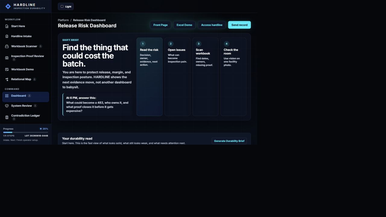 Hardline dashboard preview